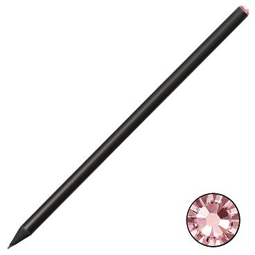 Карандаш чернографитовый Brunnen Style, инкрустирован кристаллом, 18 см, черный Розовый - 5